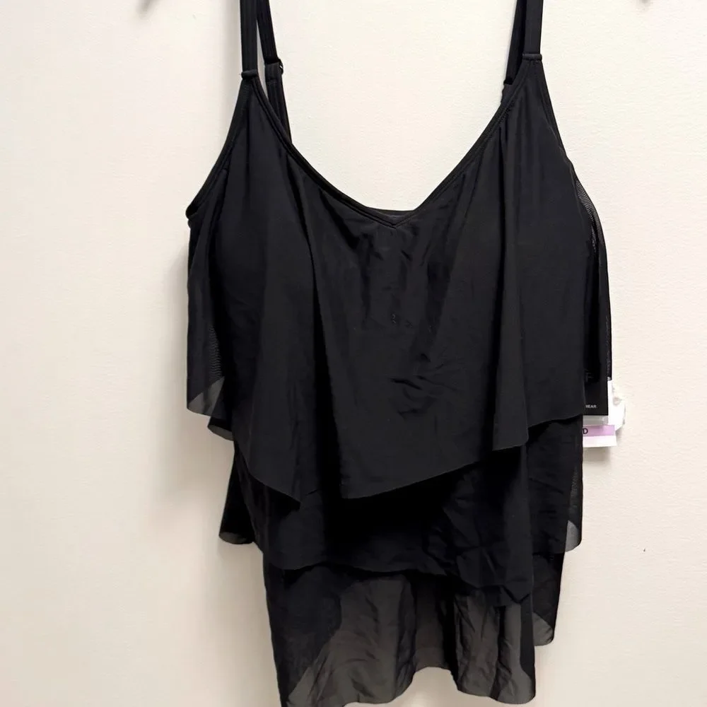 COCO REEF Women' Flourish Underwire BraSized Tankini Top Black swimming suit - Picture 8 of 13